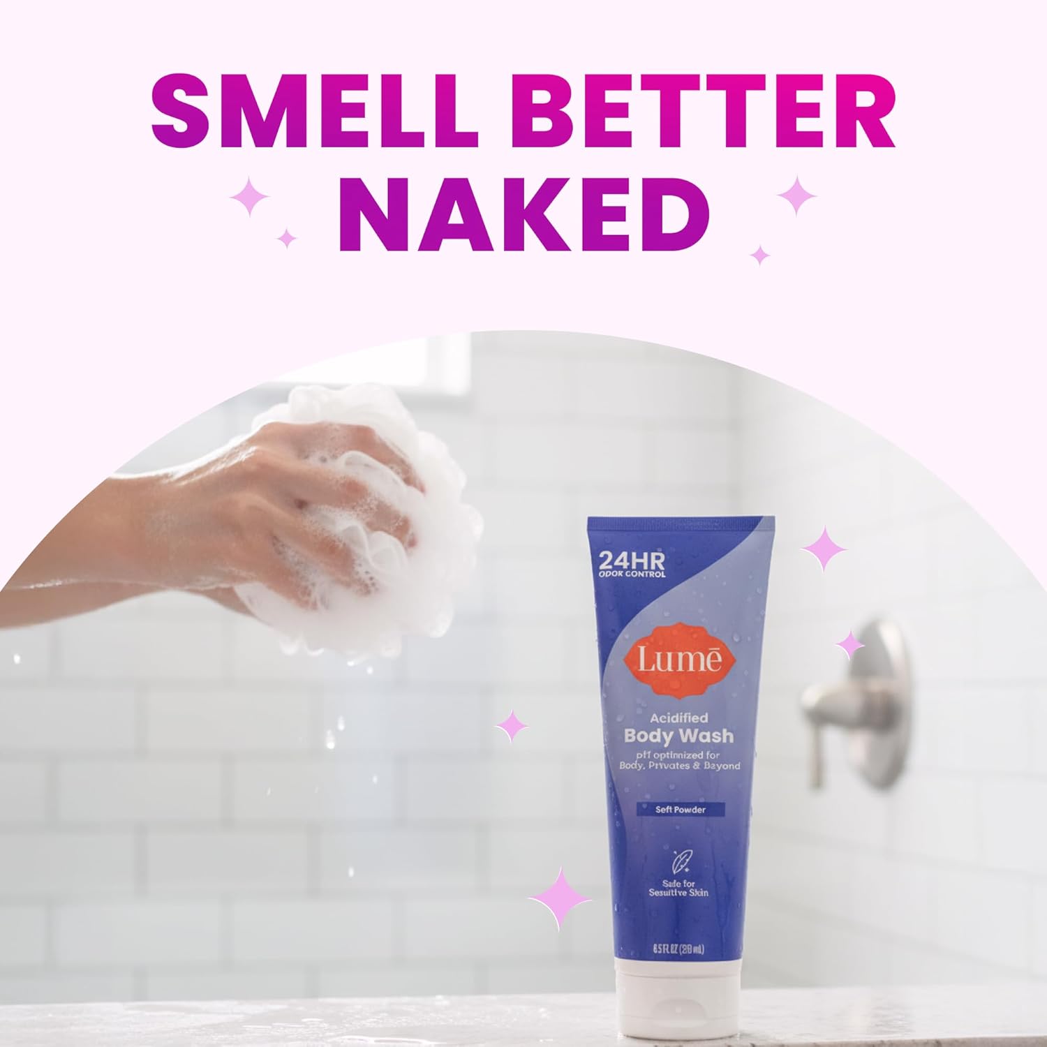 Lume Acidified Body Wash for 24 Hour Odor Control - Removes Odor Better than Soap - Hydrating Formula