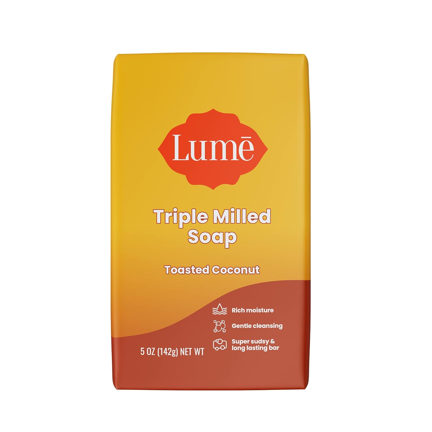 Lume Triple Milled Bar Soap - Rich Moisture & Gentle Cleansing - Paraben Free. Phthalate Free. Skin Safe - 5 ounce (Toasted Coconut)