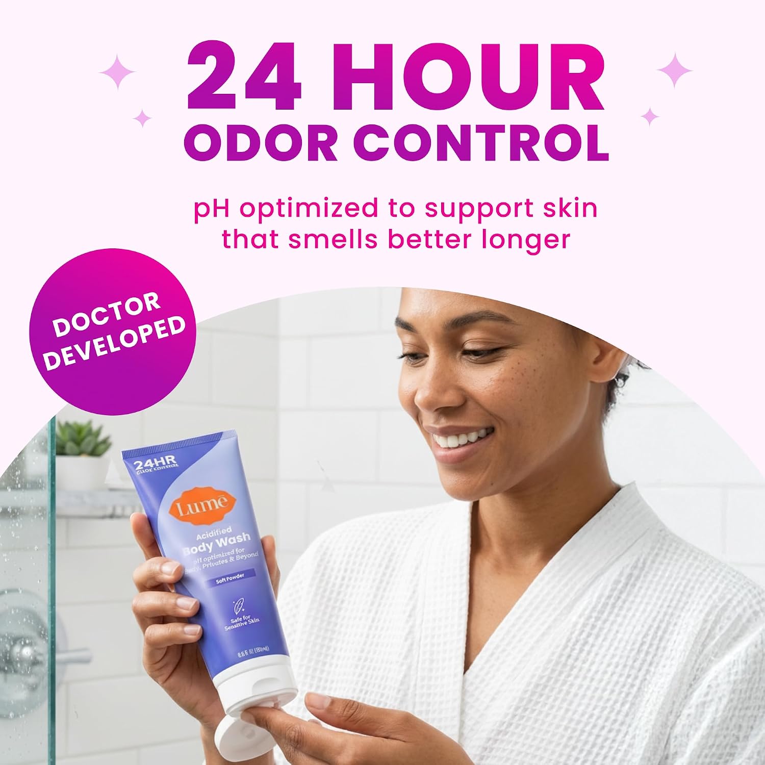 Lume Acidified Body Wash for 24 Hour Odor Control - Removes Odor Better than Soap - Hydrating Formula