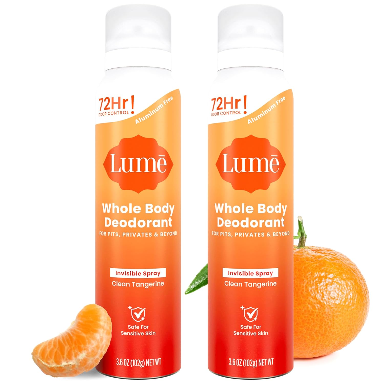 Lume Invisible Body Deodorant Spray – Whole Body Deodorant – 3.6 oz (Fresh Citrus)