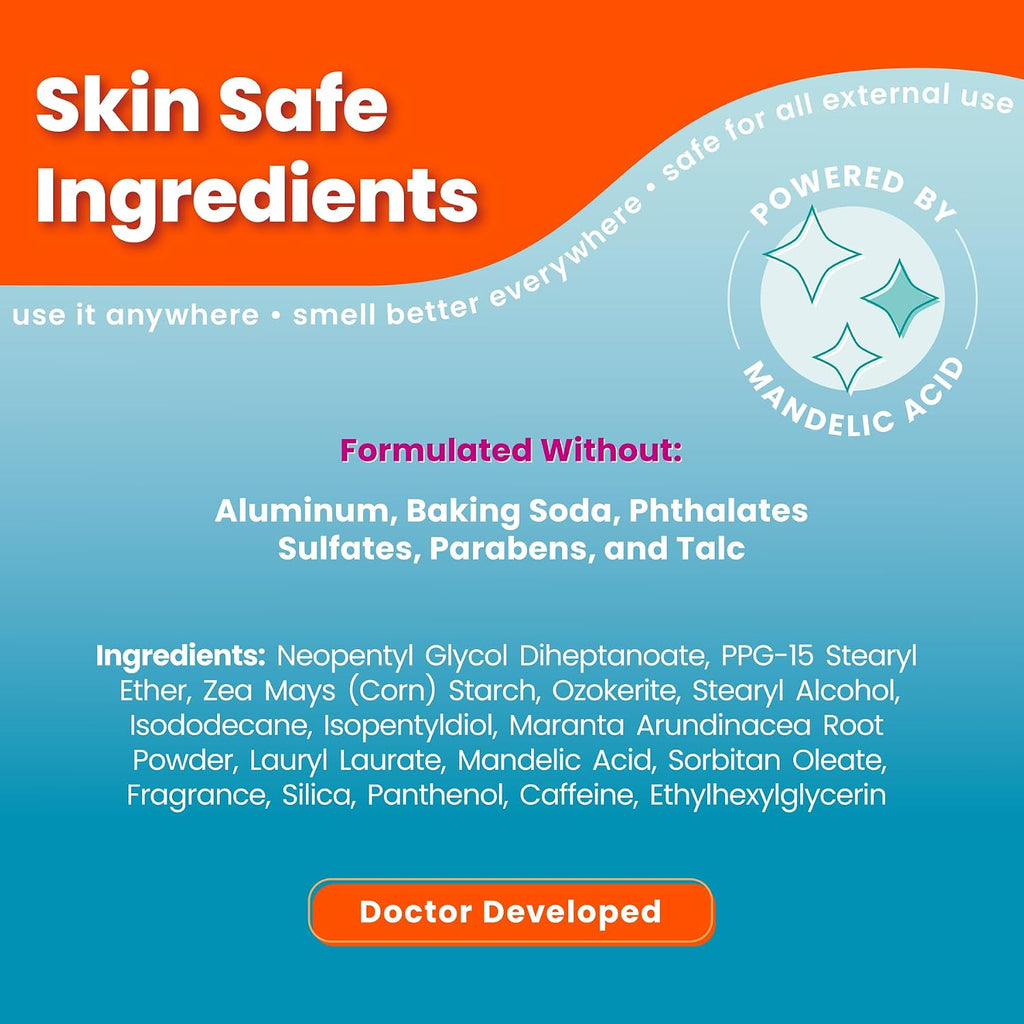 Lume Whole Body Deodorant - Smooth Solid Stick - 72 Hour Odor Control - Aluminum Free. Baking Soda Free and Skin Safe - 2.6 Ounce (Pack of 2) (Unscented)