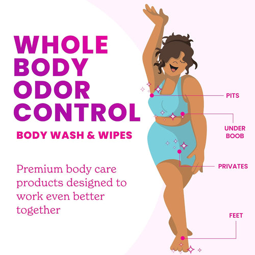 Lume Acidified Body Wash & Flushable Deodorant Wipes - 24 Hour Odor Control