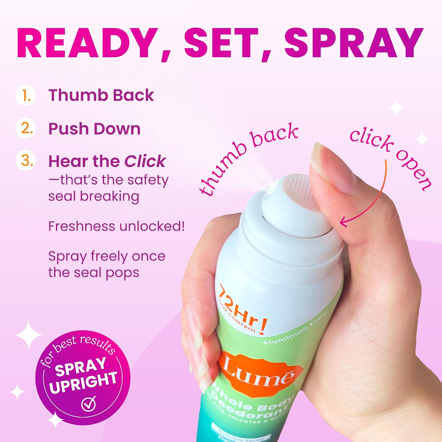 Lume Invisible Whole Body Deodorant Spray Duo (Full-Size & Mini) — 72-Hour Odor Control, 2-Piece Set (3.6 oz & 1.0 oz) – Fresh Citrus Scent