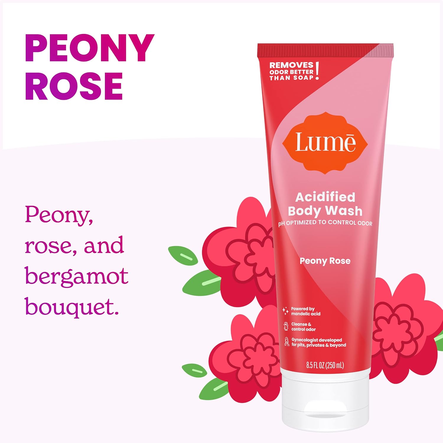 Lume Acidified Body Wash - 24 Hour Odor Control - Removes Odor Better than Soap - Moisturizing Formula