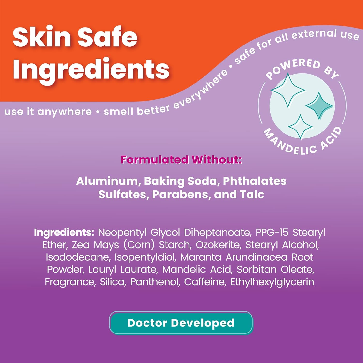 Lume Whole Body Deodorant - Smooth Solid Stick - 72 Hour Odor Control - Aluminum Free. Baking Soda Free and Skin Safe - 2.6 Ounce (Pack of 2) (Lavender Sage)