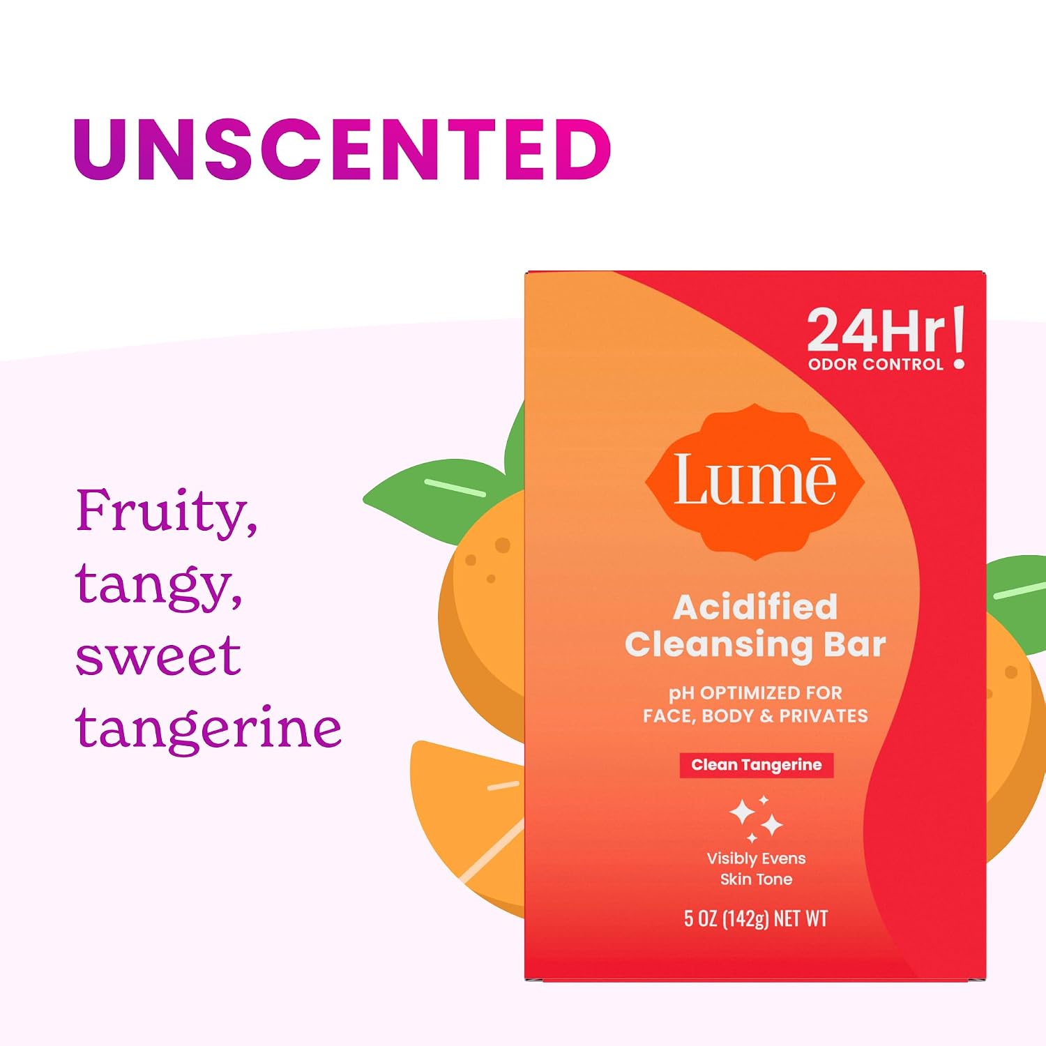 Lume Acidified Body Cleansing Bar - 24 Hour Odor Control - Removes Odor Better than Soap