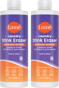 Lume Clothing Odor & Stain Remover – Laundry Booster & Soak – Removes Body Odor from Clothes – Powerful Odor-Eliminating Enzyme Formula Boosts Detergent Performance – Fragrance-Free & Dye-Free – 8 fl oz (Pack of 2)