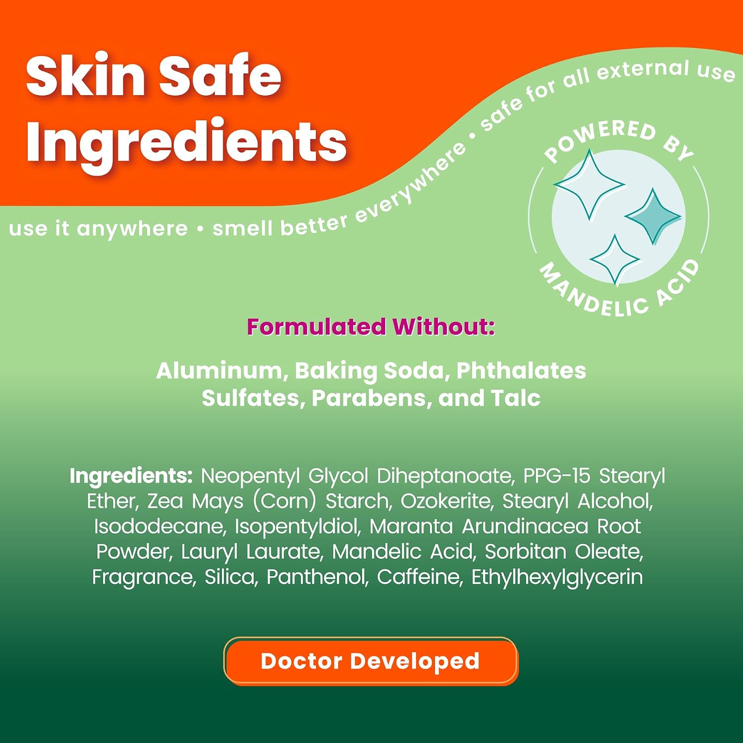 Lume Whole Body Deodorant - Smooth Solid Stick - 72 Hour Odor Control - Doctor Developed - Aluminum Free. Baking Soda Free and Skin Loving - 2.6 Ounce (Pack of 2) (Fresh Alpine)