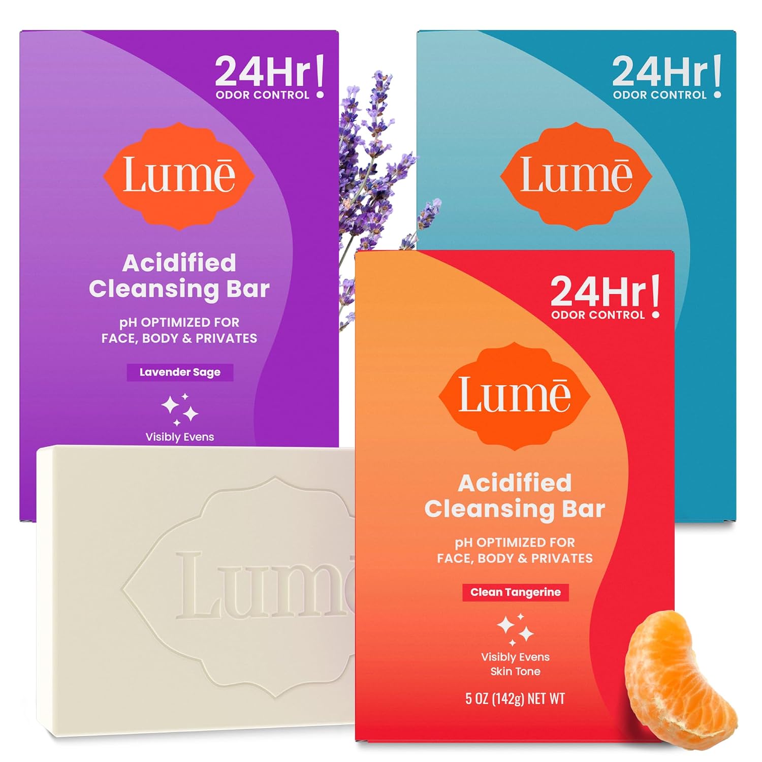Lume Acidified Body Cleansing Bar - 24 Hour Odor Control - Removes Odor Better than Soap