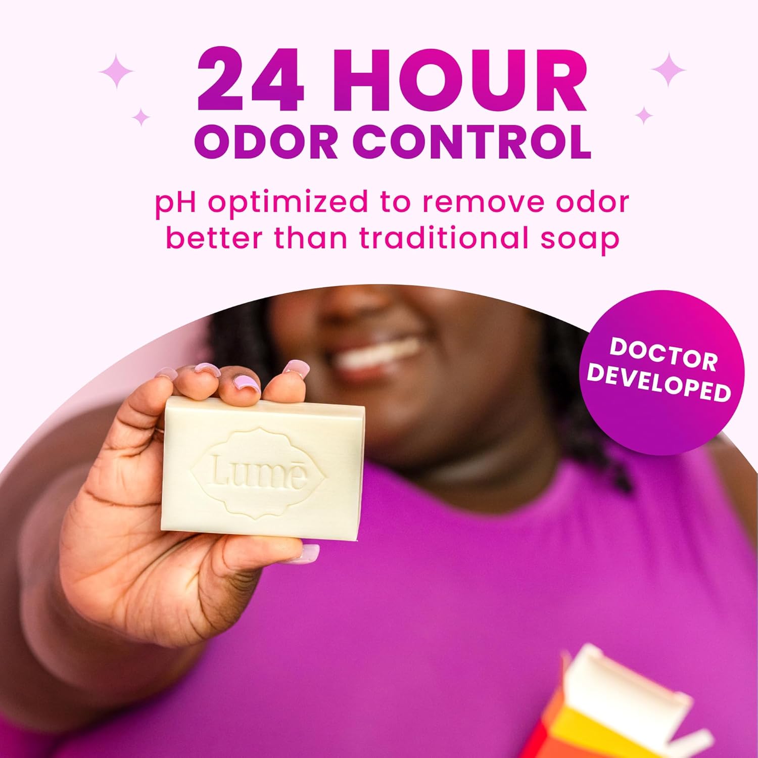 Lume Acidified Body Cleansing Bar - 24 Hour Odor Control - Removes Odor Better than Soap