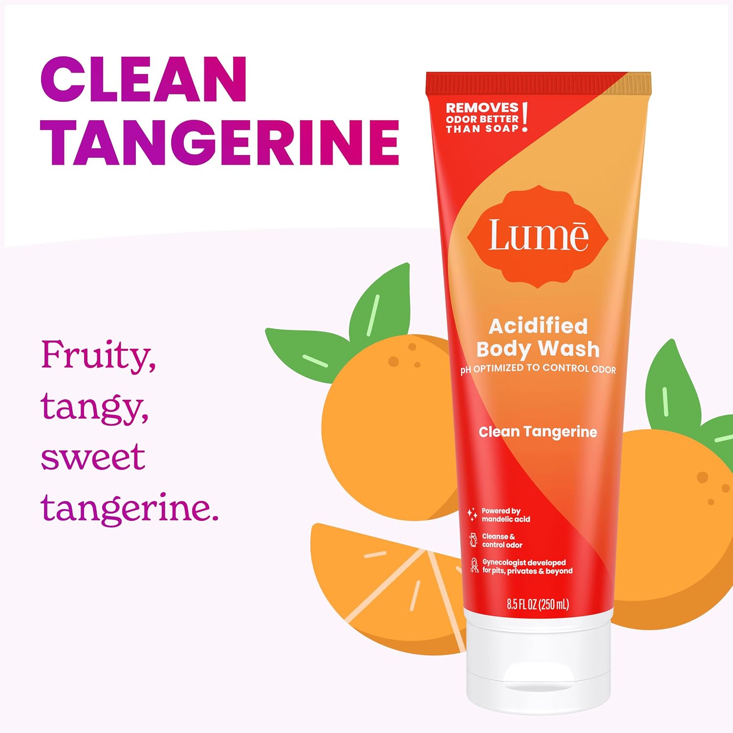 Lume Acidified Body Wash - 24 Hour Odor Control - Removes Odor Better than Soap - Moisturizing Formula