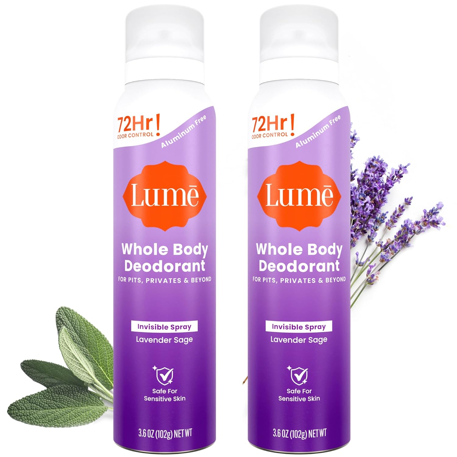 Lume Invisible Body Deodorant Spray – Whole Body Deodorant – 3.6 oz (Fresh Citrus)