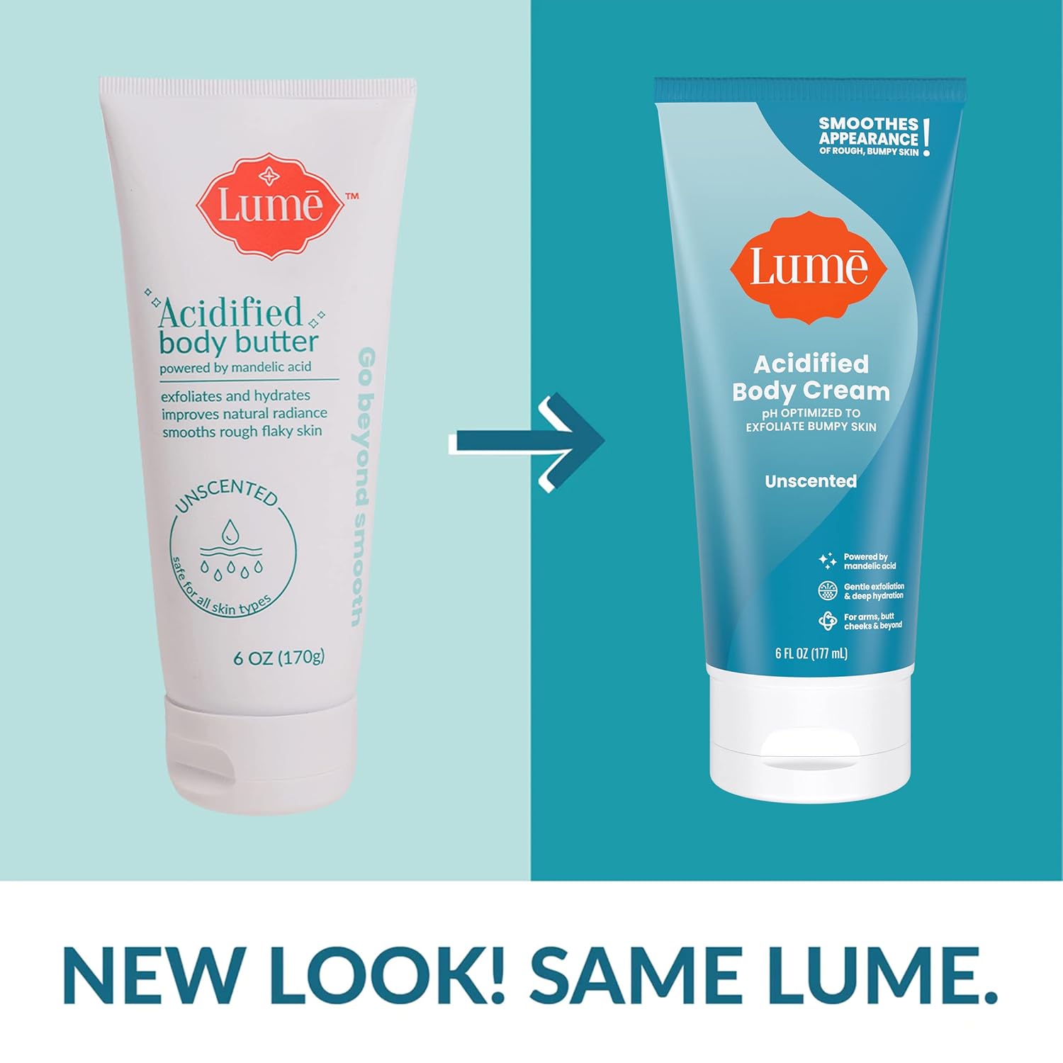Lume Acidified Body Cream - Smooth Appearance of Rough. Bumpy Skin
