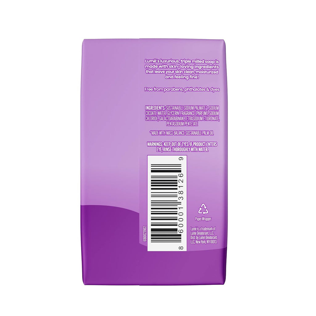 Lume Triple Milled Bar Soap - Rich Moisture & Gentle Cleansing - Paraben Free. Phthalate Free. Skin Safe - 5 ounce (Lavender Sage)