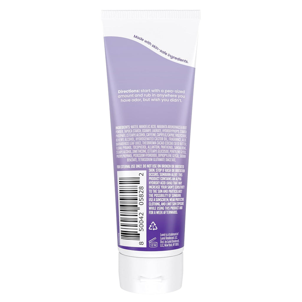 Lume Whole Body Deodorant - Invisible Cream Tube - 72 Hour Odor Control - Aluminum Free. Baking Soda Free. Skin Safe - 3.0 ounce (Soft Powder)