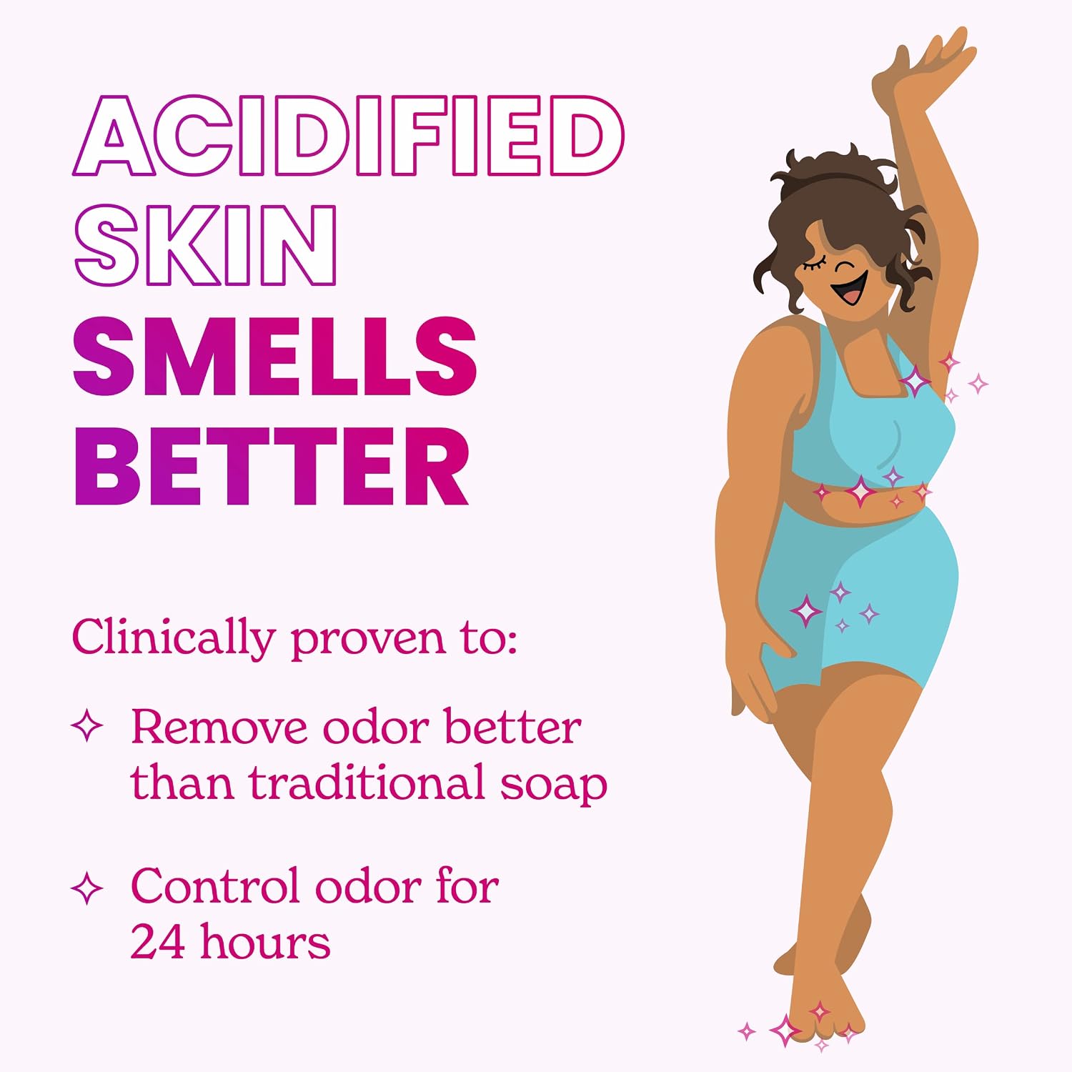 Lume Acidified Body Wash 5 Pack Minis - 24 Hour Odor Control - 1.5 ounce Tubes (Clean Tangerine. Lavender Sage. Peony Rose. Toasted Coconut. Unscented)