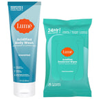 Lume Acidified Body Wash & Flushable Deodorant Wipes - 24 Hour Odor Control - Hydrating Wash