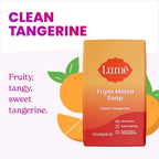 Lume Triple Milled Bar Soap - Rich Moisture & Gentle Cleansing - Paraben Free. Phthalate Free. Skin Safe - 5 ounce (Clean Tangerine)
