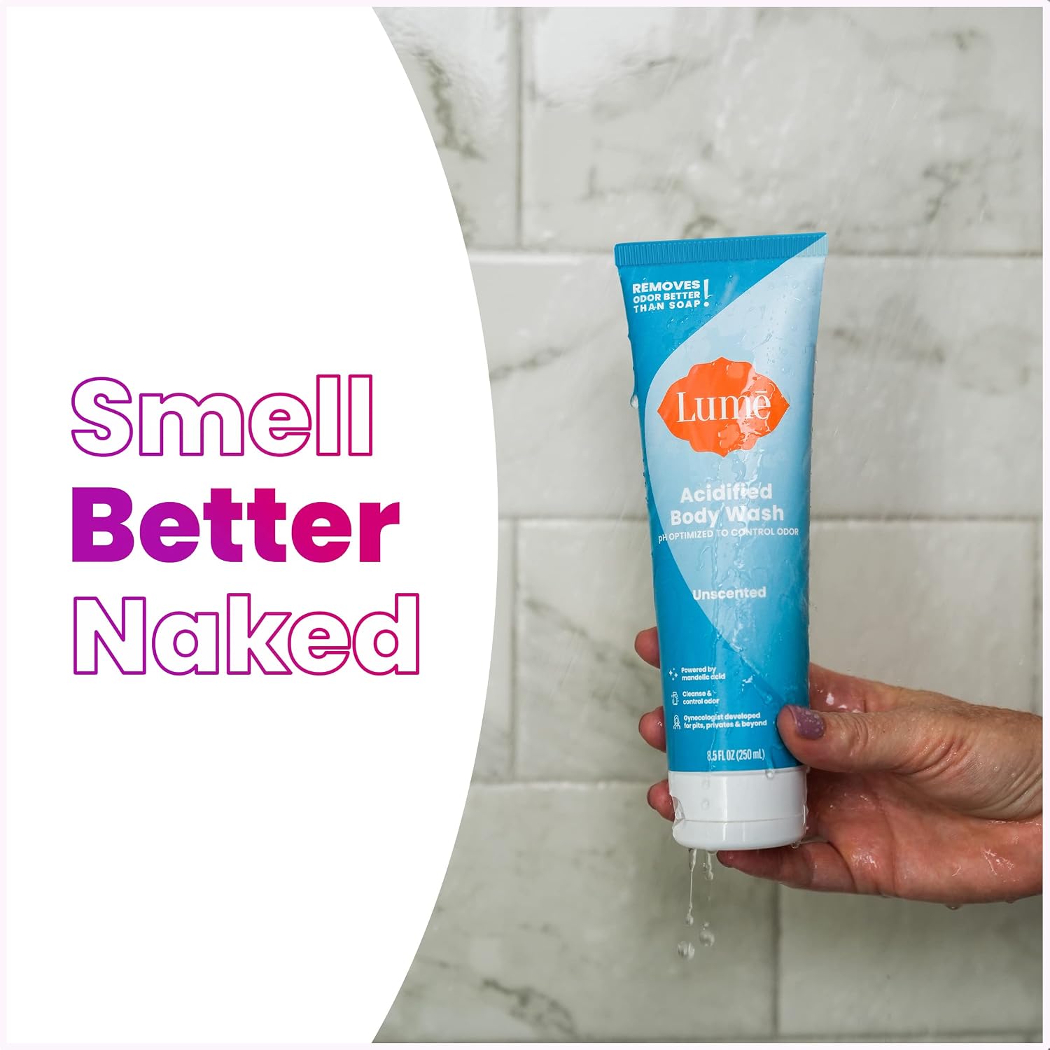 Lume Acidified Body Wash - 24 Hour Odor Control - Removes Odor Better than Soap - Moisturizing Formula