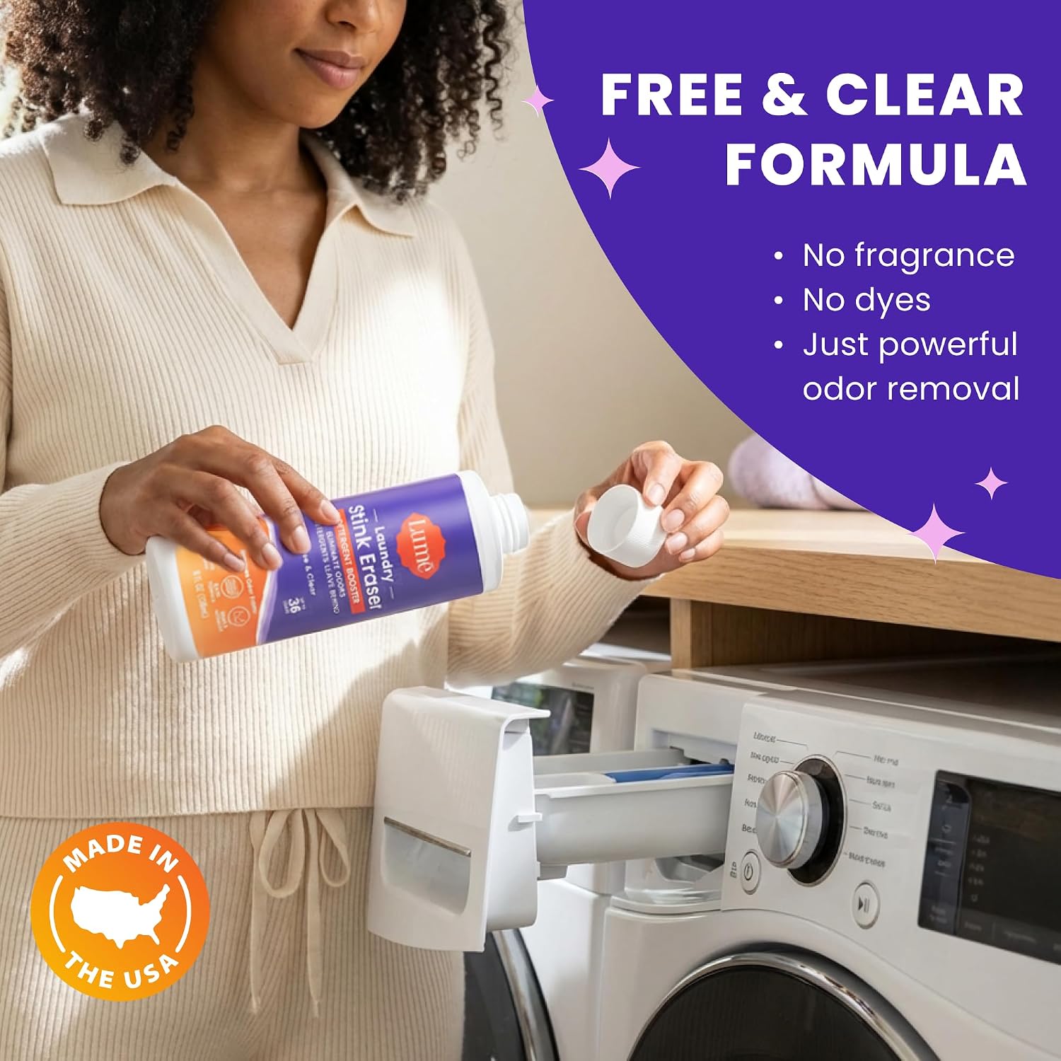 Lume Clothing Odor & Stain Remover – Laundry Booster & Soak – Removes Body Odor from Clothes – Powerful Odor-Eliminating Enzyme Formula Boosts Detergent Performance – Fragrance-Free & Dye-Free – 8 fl oz (Pack of 2)