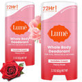 Lume Cream Deodorant – For Underarms & Private Parts, 2.2 oz (2-Pack) (Peony Rose Scent)