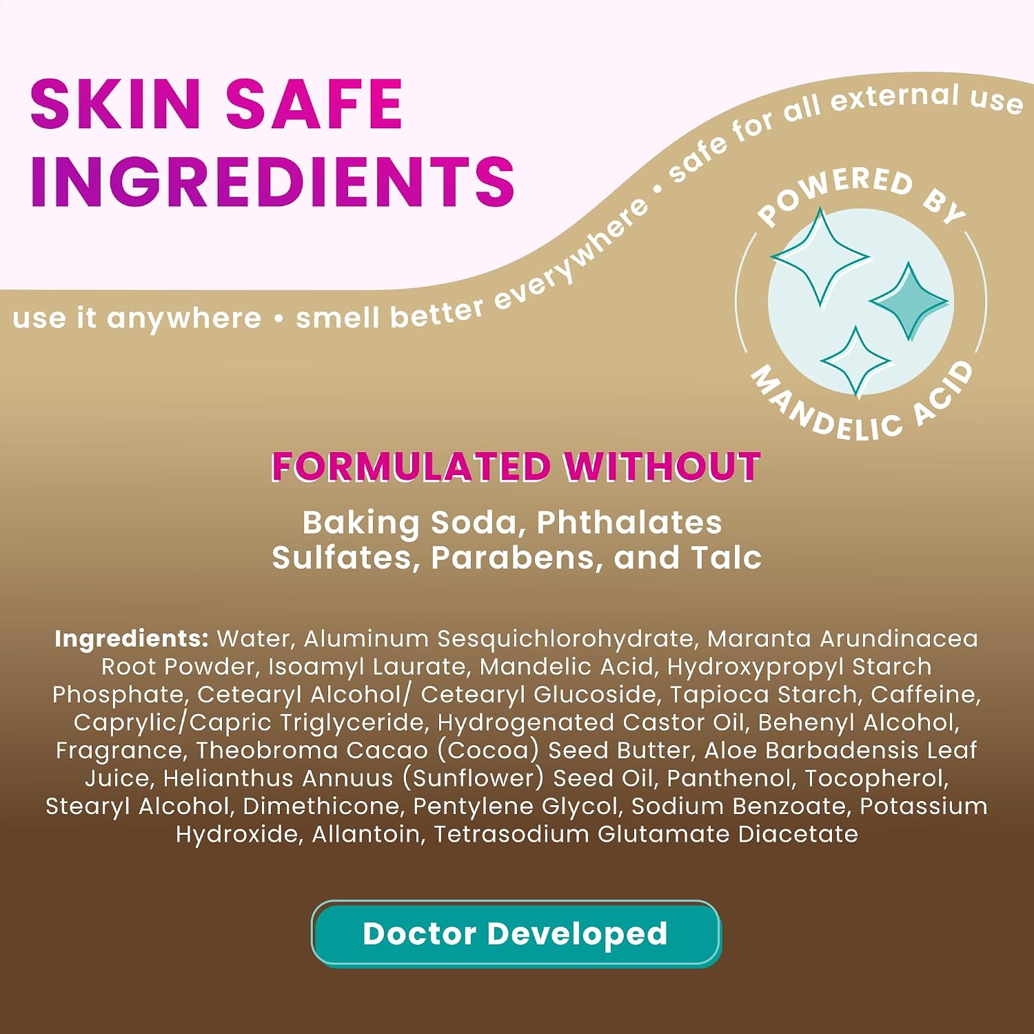 Lume Whole Body Deodorant - Invisible Cream Tube - 72 Hour Odor Control - Doctor Developed - Aluminum Free. Baking Soda Free and Skin Loving - 3.0 Ounce (Vanilla Bliss)