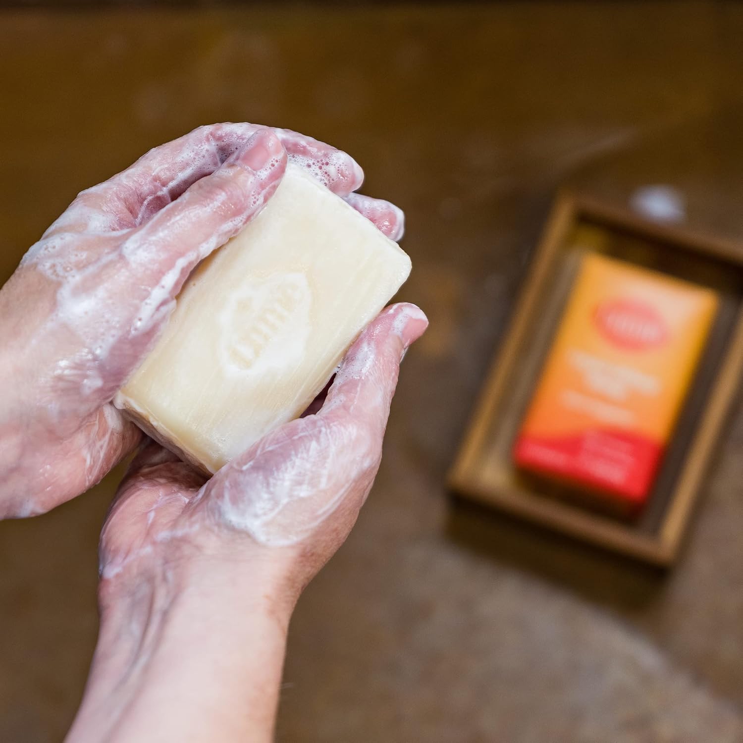 Lume Triple Milled Bar Soap - Rich Moisture & Gentle Cleansing - Paraben Free. Phthalate Free. Skin Safe - 5 ounce (Pack of 4) (Clean Tangerine)