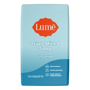 Lume Triple Milled Bar Soap - Rich Moisture & Gentle Cleansing - Formulated Without Parabens or Phthalates. Skin Loving - 5 ounce (Unscented)